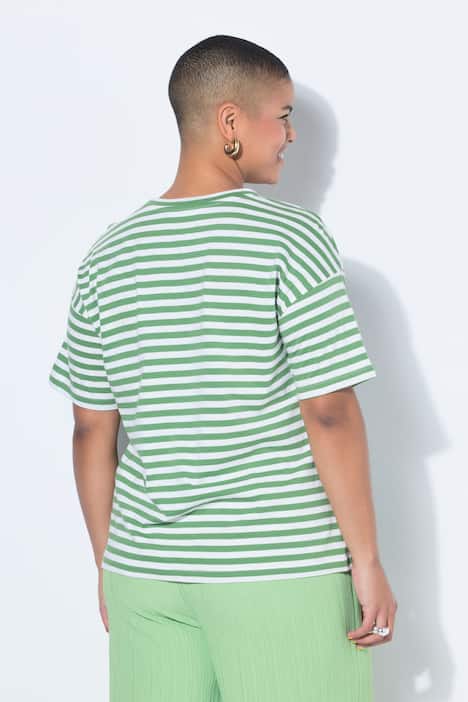 T-shirt dal taglio oversize con righe e applicazione con limoni