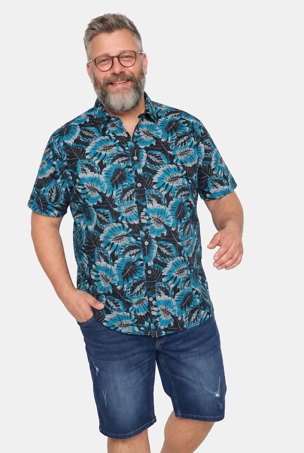 Hemd, Halbarm, Kentkragen, Alloverprint, Comfort Fit, bis 8 XL