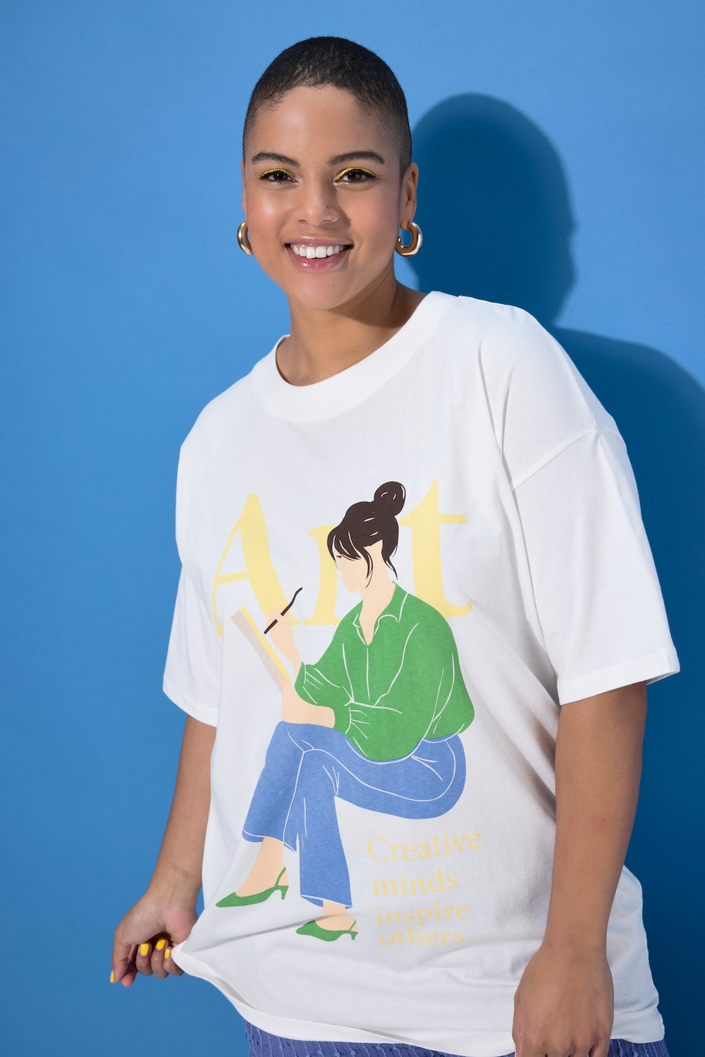 T-shirt, oversized, vrouwen-motief