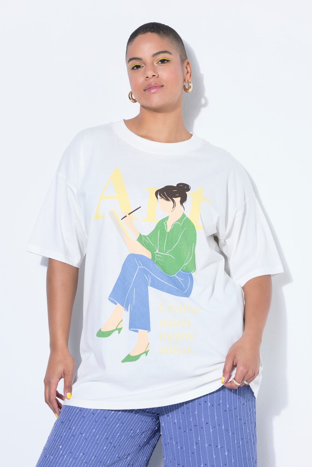 T-skjorte, oversized, kvinnemotiv