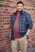 Ternet skjorte, lange ærmer, Kent-krave, Comfort pasform, op til 8XL