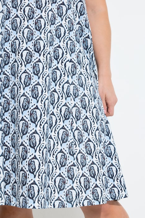 Midi-jurk, schelpen, V-hals, mouwloos, biologisch katoen