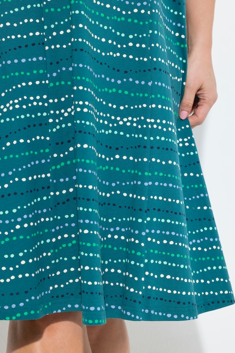 Midikleid, Linien, V-Ausschnitt, ärmellos, Biobaumwolle