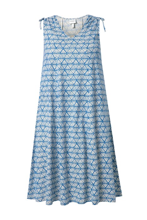 Midi šaty, kosočtvercový vzor, áčkový střih, V výstřih, bez rukávů