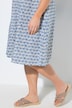 Robe midi, motif losange, coupe A, col V, sans manches