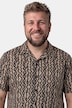 Leinenoptik-Hemd, Halbarm, Cubakragen, Cuba Fit, Alloverprint, bis 8 XL