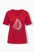 T-shirt, stampa con barchetta, classic-fit, scollo a V, maniche corte