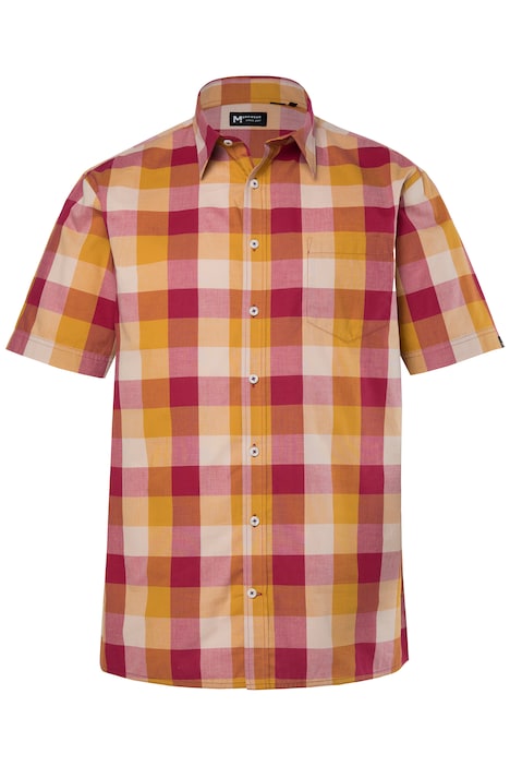 Kostkovaná košile, polo rukávy, speciální střih s kentovým límcem do vel. 8XL, komfortní střih, do vel. 8XL