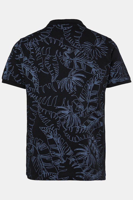 Poloshirt, Halbarm, Piqué, Alloverdruck, bis 8 XL