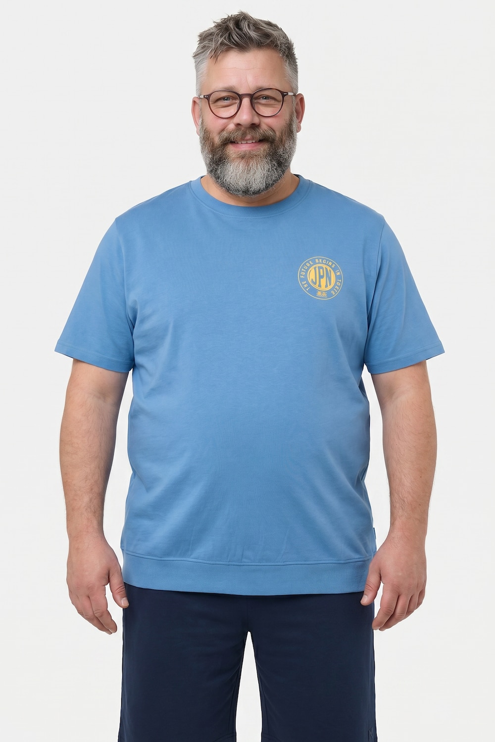 Schlafanzug Bauchfit, Zweiteiler, T-Shirt, Brustprint, Shorts, bis 8 XL