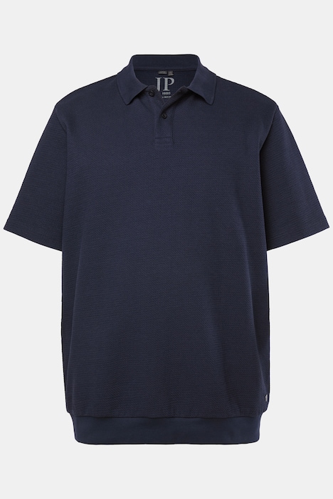Polo shirt, short sleeve, stomach fit, business look, jacquard jersey, XXL to 8XL
