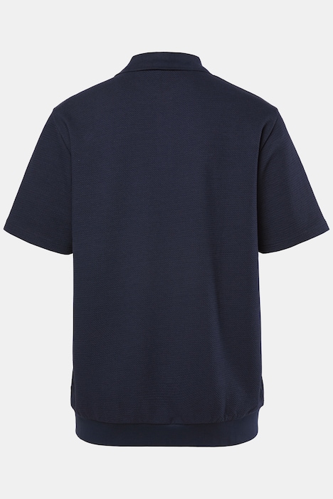 Polo shirt, short sleeve, stomach fit, business look, jacquard jersey, XXL to 8XL