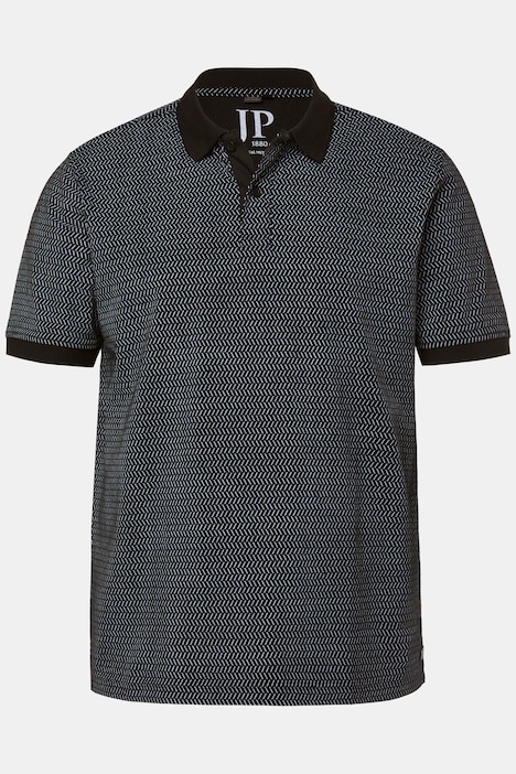 Koszulka polo, rękaw 1/2, dżersej, wzór minimalistyczny, do rozm. 8 XL