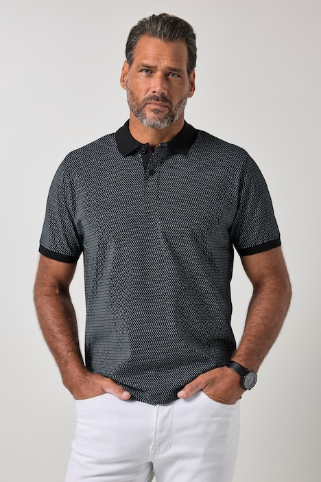 Koszulka polo, rękaw 1/2, dżersej, wzór minimalistyczny, do rozm. 8 XL