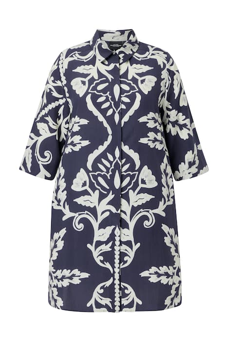 Tunika, lyocell, áčkový střih, košilový límec, 3/4 rukávy