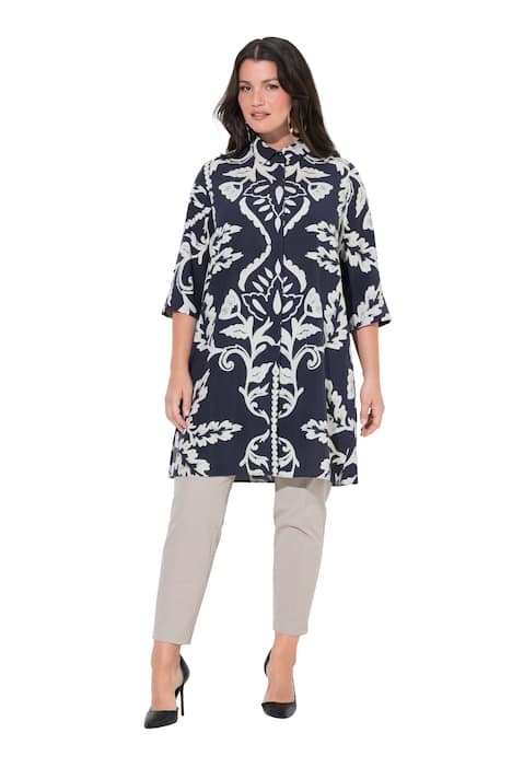 Tunika, lyocell, áčkový střih, košilový límec, 3/4 rukávy