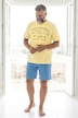 Schlafanzug, Zweiteiler, T-Shirt, Brustprint, Shorts, bis 8 XL