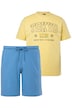 Schlafanzug, Zweiteiler, T-Shirt, Brustprint, Shorts, bis 8 XL