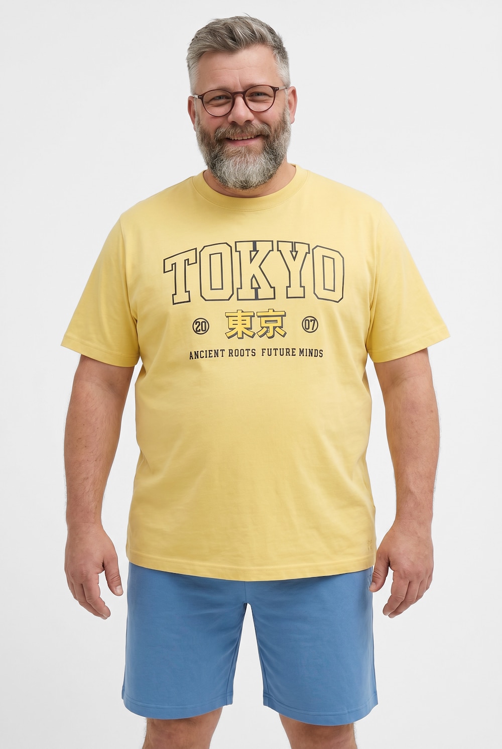 Schlafanzug, Zweiteiler, T-Shirt, Brustprint, Shorts, bis 8 XL