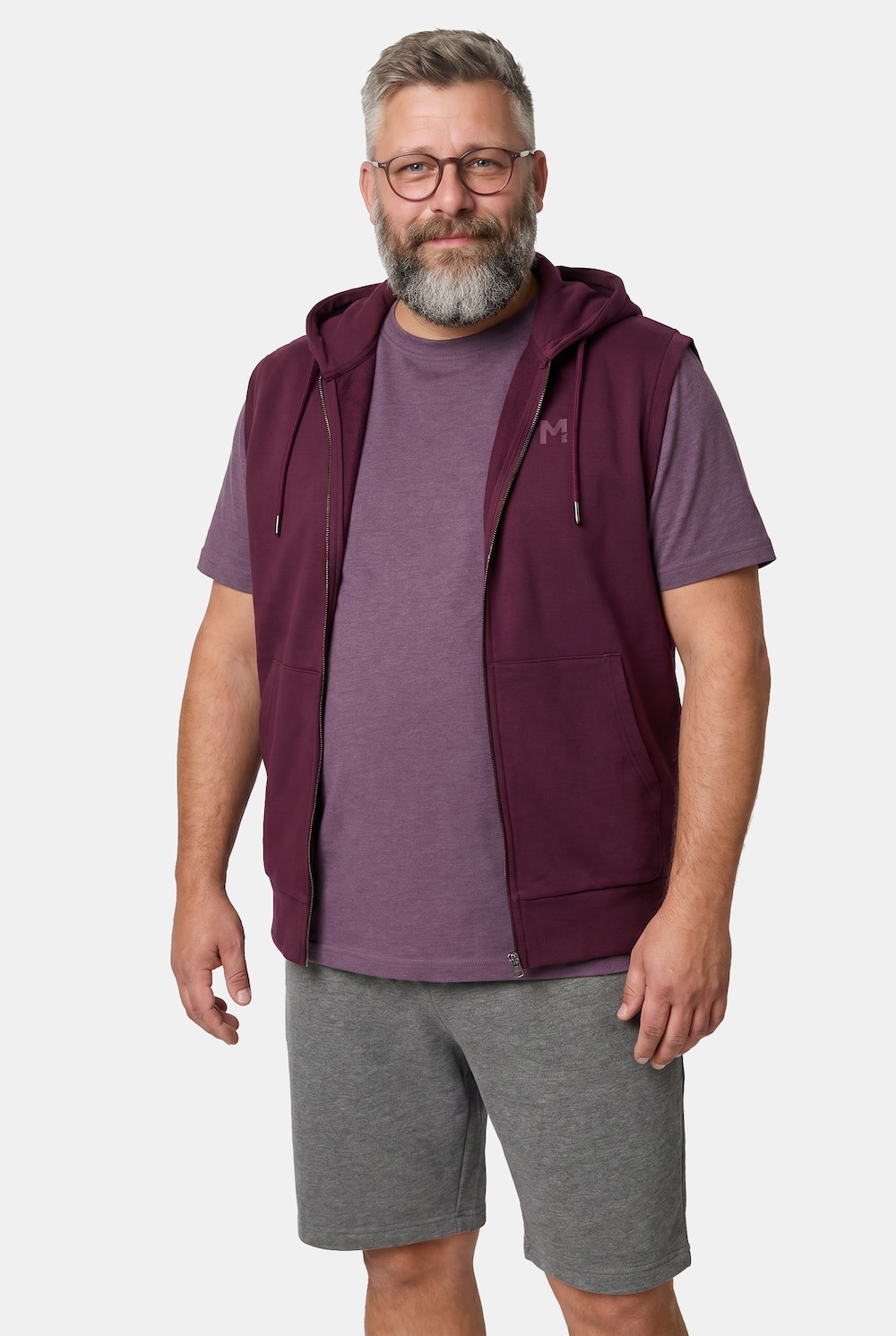 Sweatweste, Kapuze, Kängurutasche, bis 8 XL