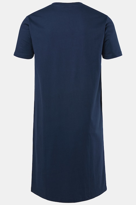 Nachthemd, Halbarm, Jersey, V-Ausschnitt, bis 8 XL