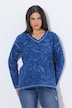 Sweatshirt, Schmetterlinge, V-Ausschnitt, Langarm