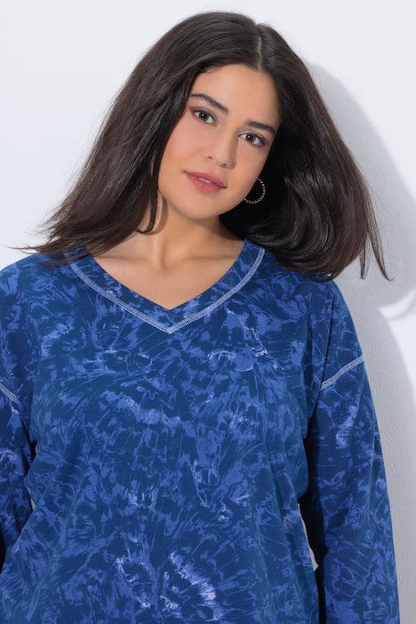 Sweatshirt, Schmetterlinge, V-Ausschnitt, Langarm