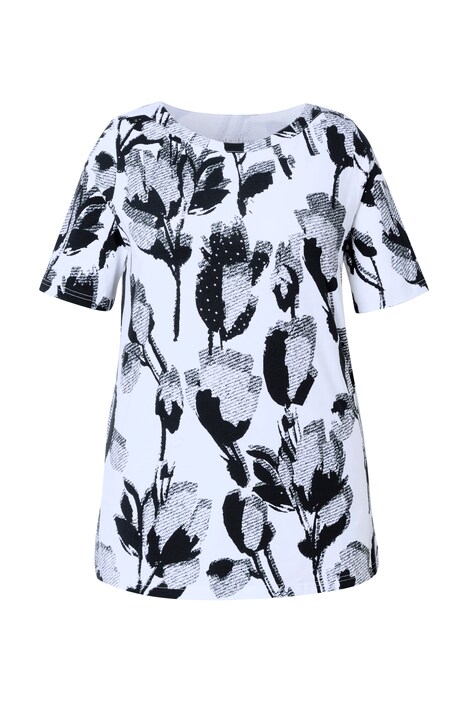 Tričko, áčkový střih, lodičkový výstřih, polodlouhý rukáv, bavlna Pima