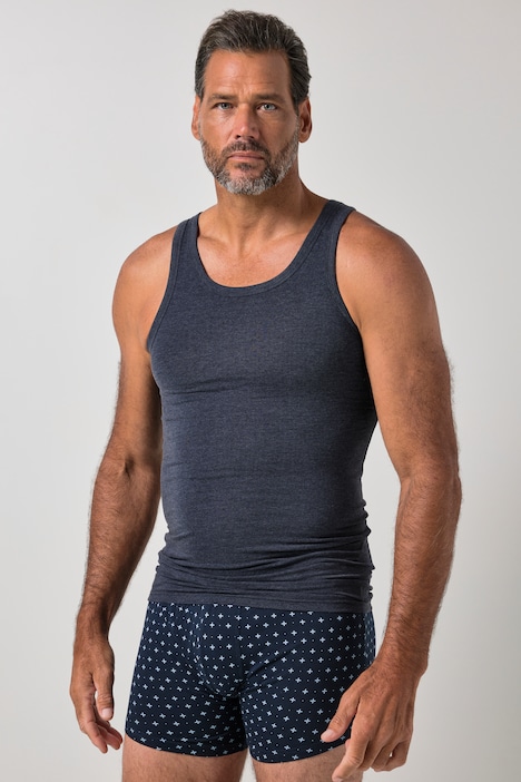 Canottiera, senza maniche, jersey a costine mélange, fino alla 8XL
