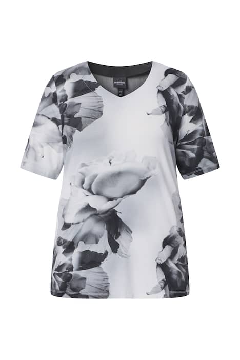 Tričko, V výstřih, klasický střih, polodlouhý rukáv