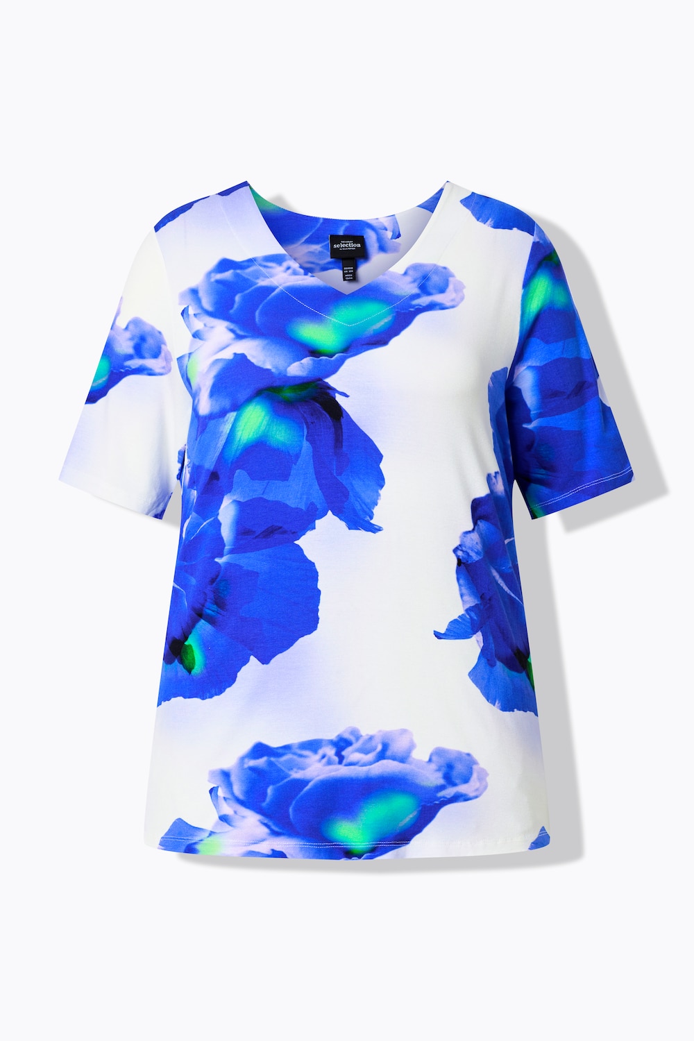 Stora storlekar T-shirt, Dam, blå, storlek: 50/52, Viskos, Ulla Popken