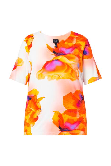 Tričko, V výstřih, klasický střih, polodlouhý rukáv