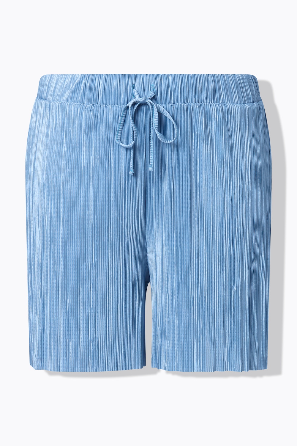 Stora storlekar Plisserade shorts, Dam, blå, storlek: 54/56, Polyester, Ulla Popken