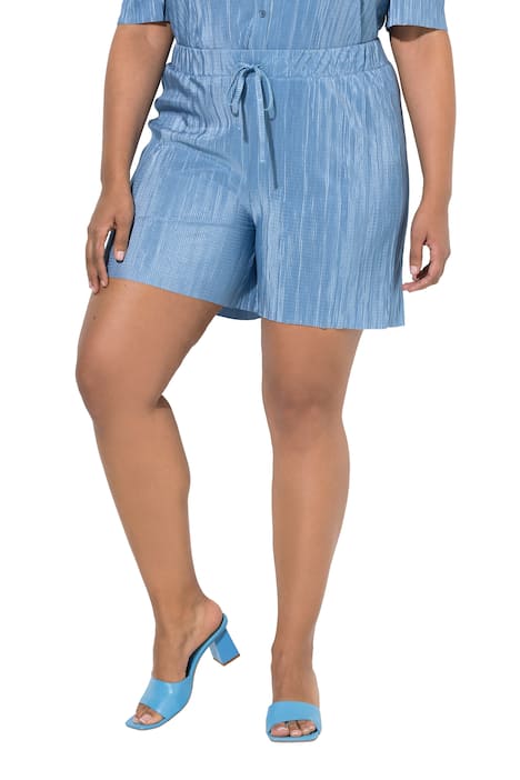 Plisované šortky, pružný pas, zavazovací šňůrka