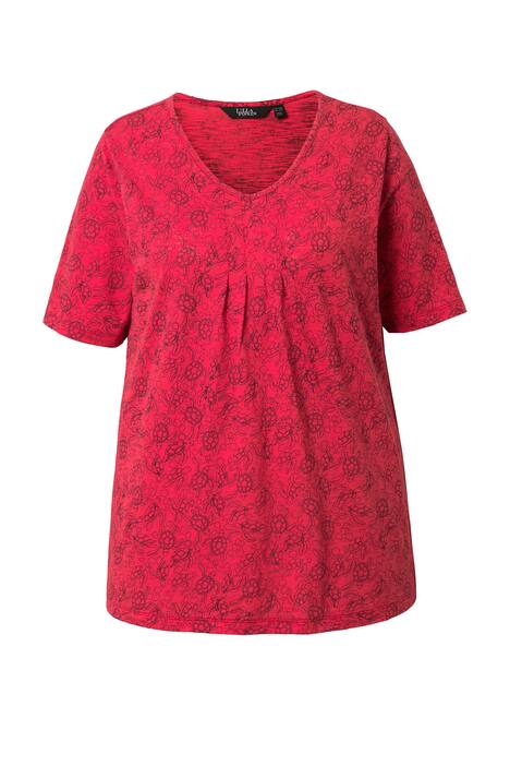 Tričko, želví motiv, áčkový střih, V výstřih, polo rukávy