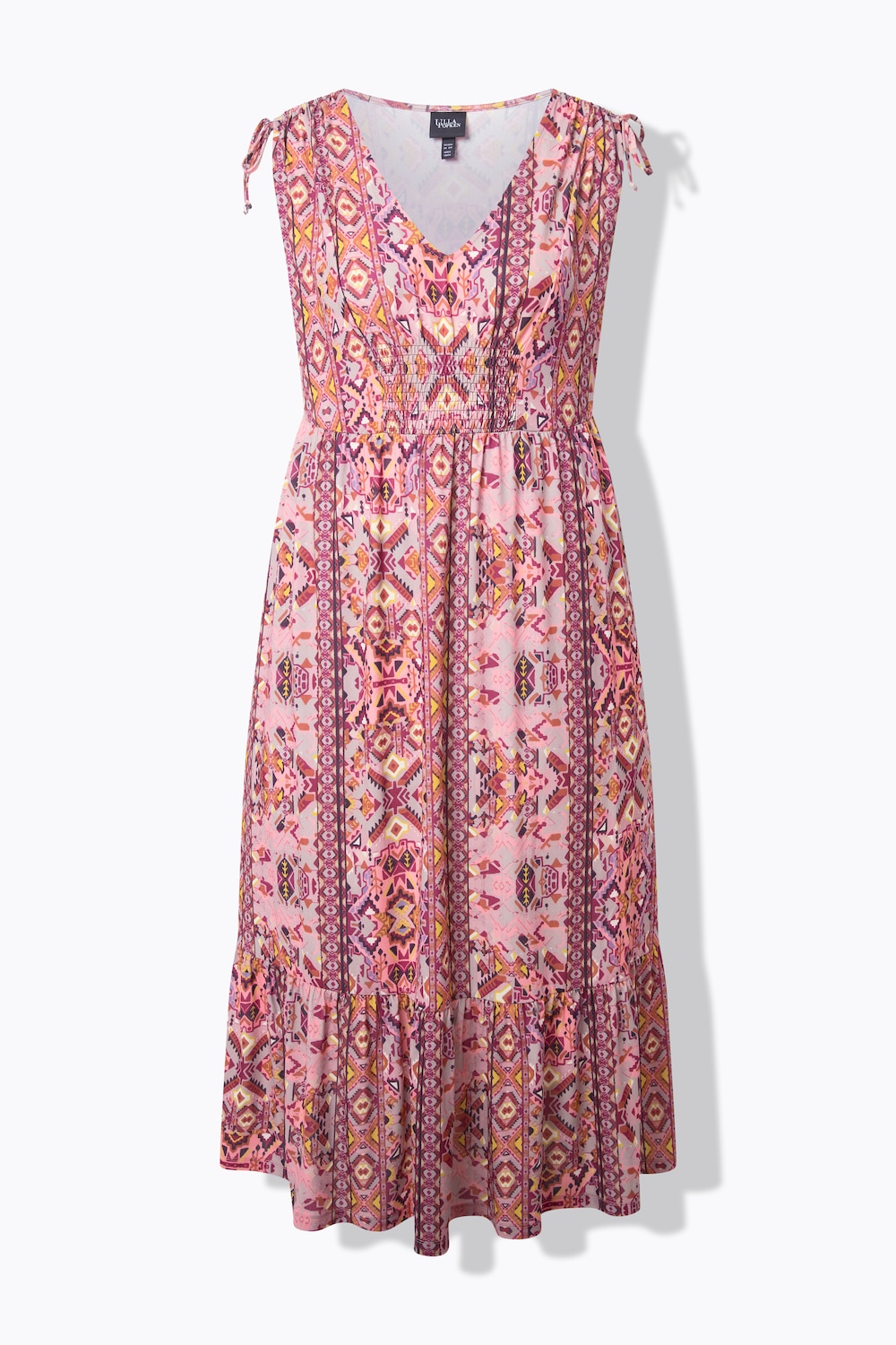 Stora storlekar Maxiklänning, Dam, rosa, storlek: 46/48, Polyester, Ulla Popken