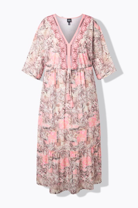 Paisley Patchwork Print Jersey Maxi Dres