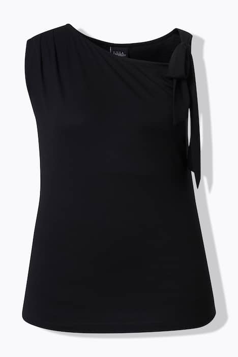 Top, asymmetrischer Ausschnitt, Slim, ärmellos