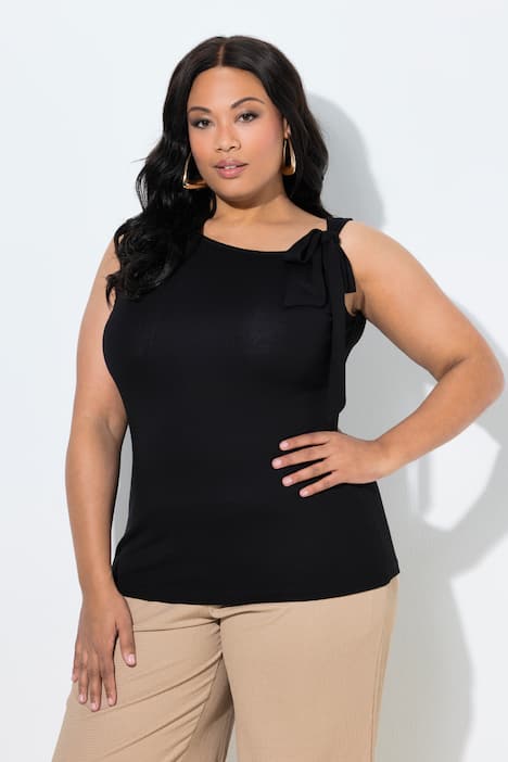 Top, asymmetrischer Ausschnitt, Slim, ärmellos