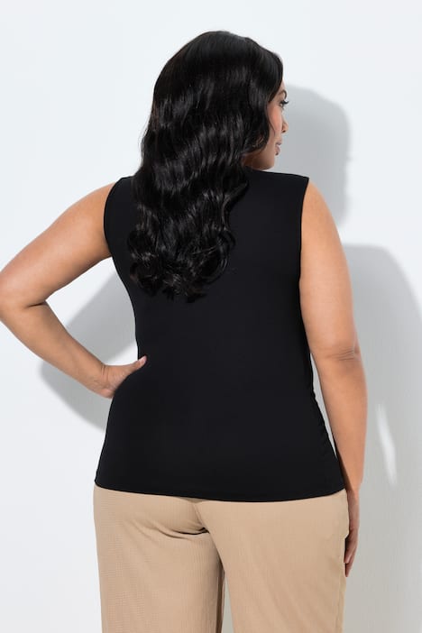 Top, asymmetrischer Ausschnitt, Slim, ärmellos