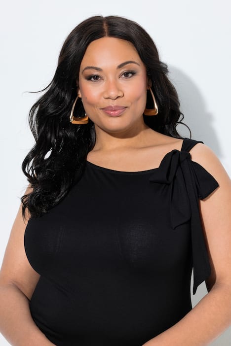 Top, asymmetrischer Ausschnitt, Slim, ärmellos