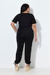 Jumpsuit, V-Ausschnitt, elastische Taille, Fledermaus-Halbarm