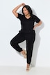Jumpsuit, V-Ausschnitt, elastische Taille, Fledermaus-Halbarm