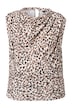 Top, leopardí vzor, stojáček, vodopádový výstřih, bez rukávů