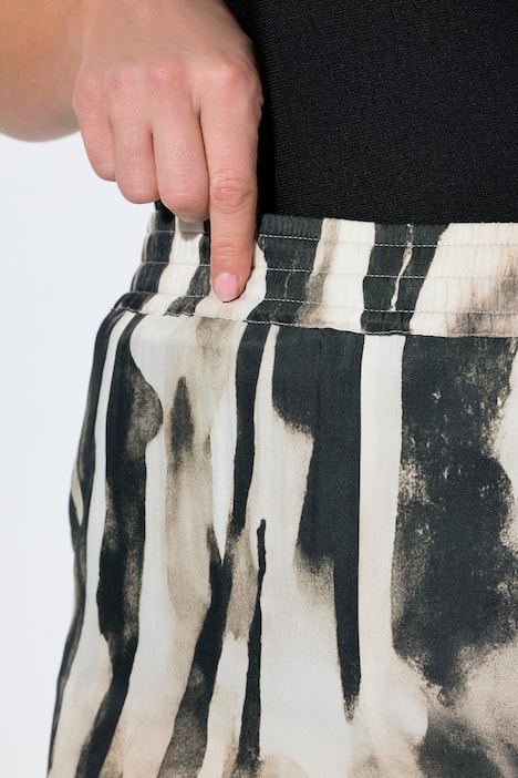 Satinbyxa, mönstrad, vida ben, resårlinning