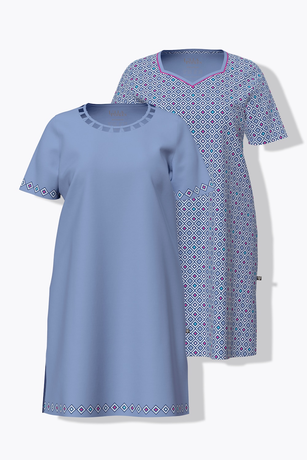 Bigshirts, 2er-Pack, Muster, Rundhals, Halbarm