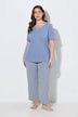 Pyjama, Cut-Out-Borte, Rundhals, Halbarm