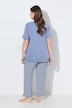 Pyjama, Cut-Out-Borte, Rundhals, Halbarm