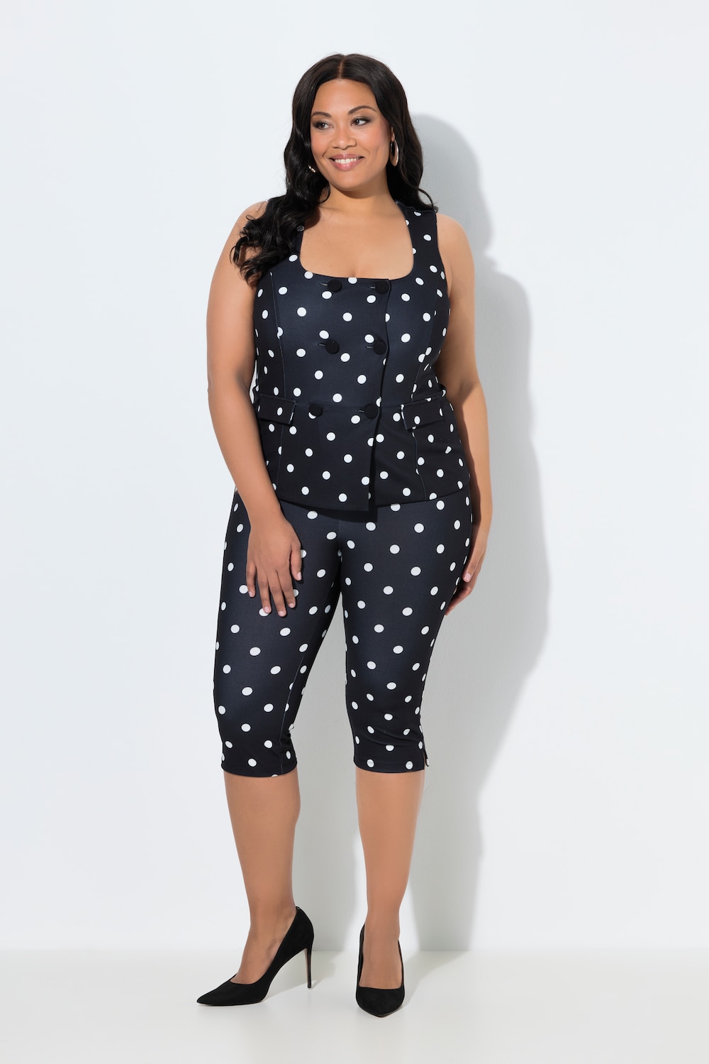 Thumbnail - Große Größen Jersey-Jumpsuit, Damen, schwarz, Größe: 44, Polyester, Ulla Popken