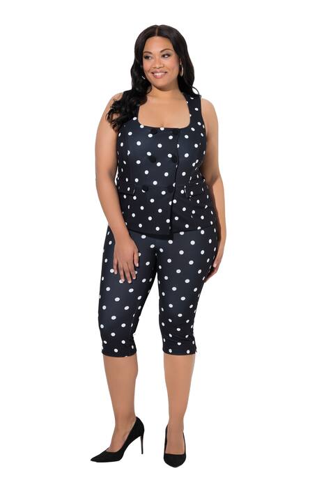 Žerzejový overal, krátký, puntíky, knoflíky, kapsy